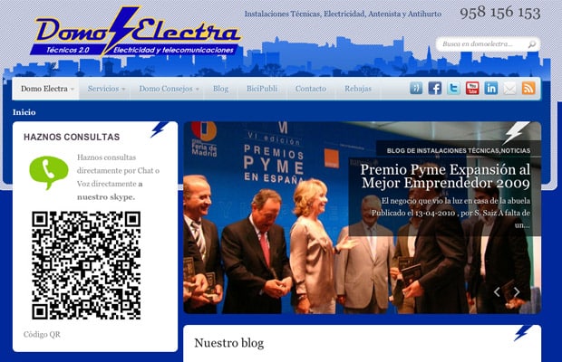 Diseño Web y Logotipo Domoelectra