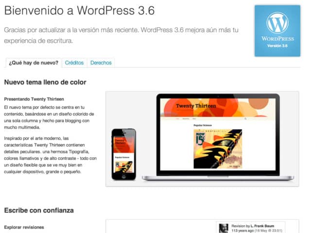 Nueva versión de Wordpress 3.6: Novedades y mejoras Nueva versión de WordPress 3.6: Novedades y mejoras