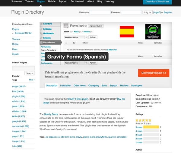 Gravity Forms Español