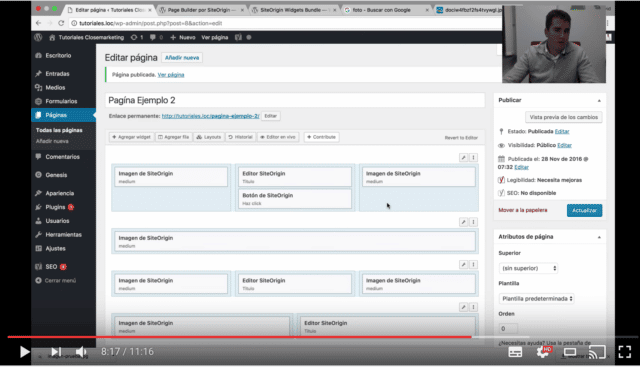 Videotutorial #2: Utiliza Constructor de Páginas en WordPress Videotutorial #2: Utiliza Constructor de Páginas en WordPress