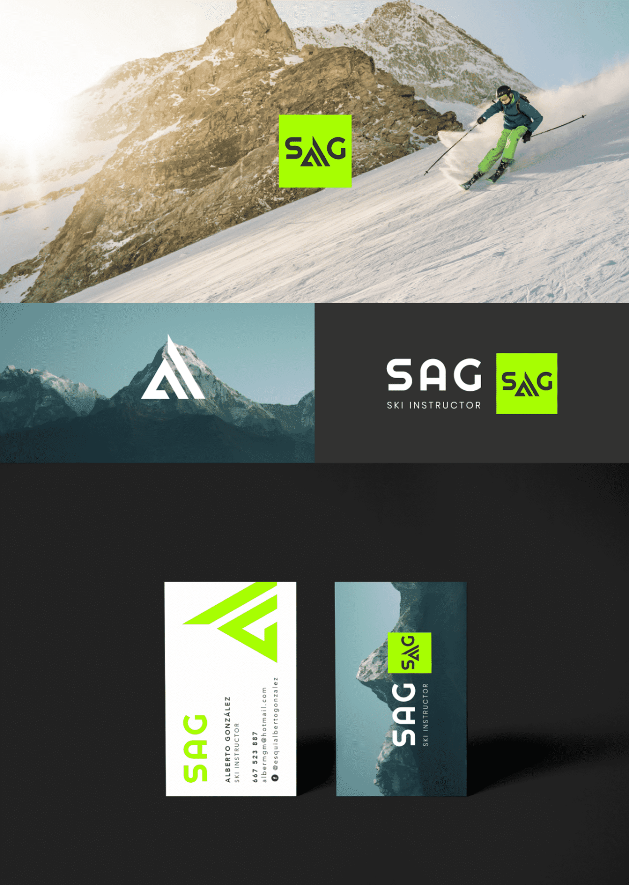 Logotipo Ski Alberto González 4 Diseño Imagen Corporativa Instructor De Esquí En Granada