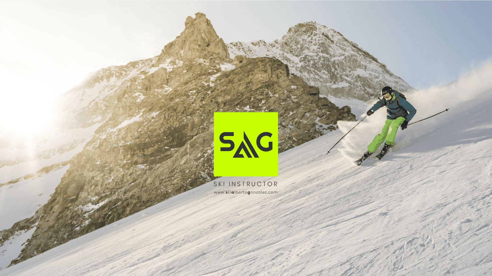 Logotipo Ski Alberto González imagen esquiador SAG Closemarketing