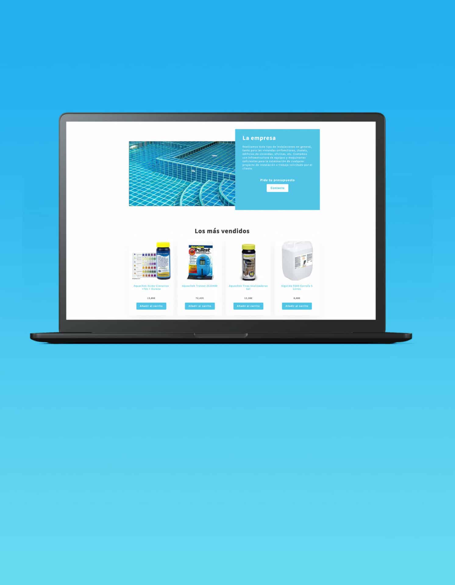 Diseño Tienda Online: Piscinas Andalucía Portada Piscinas Andalucía Desarrollar Web