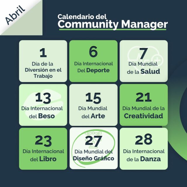 Calendario de Abril del Community Manager