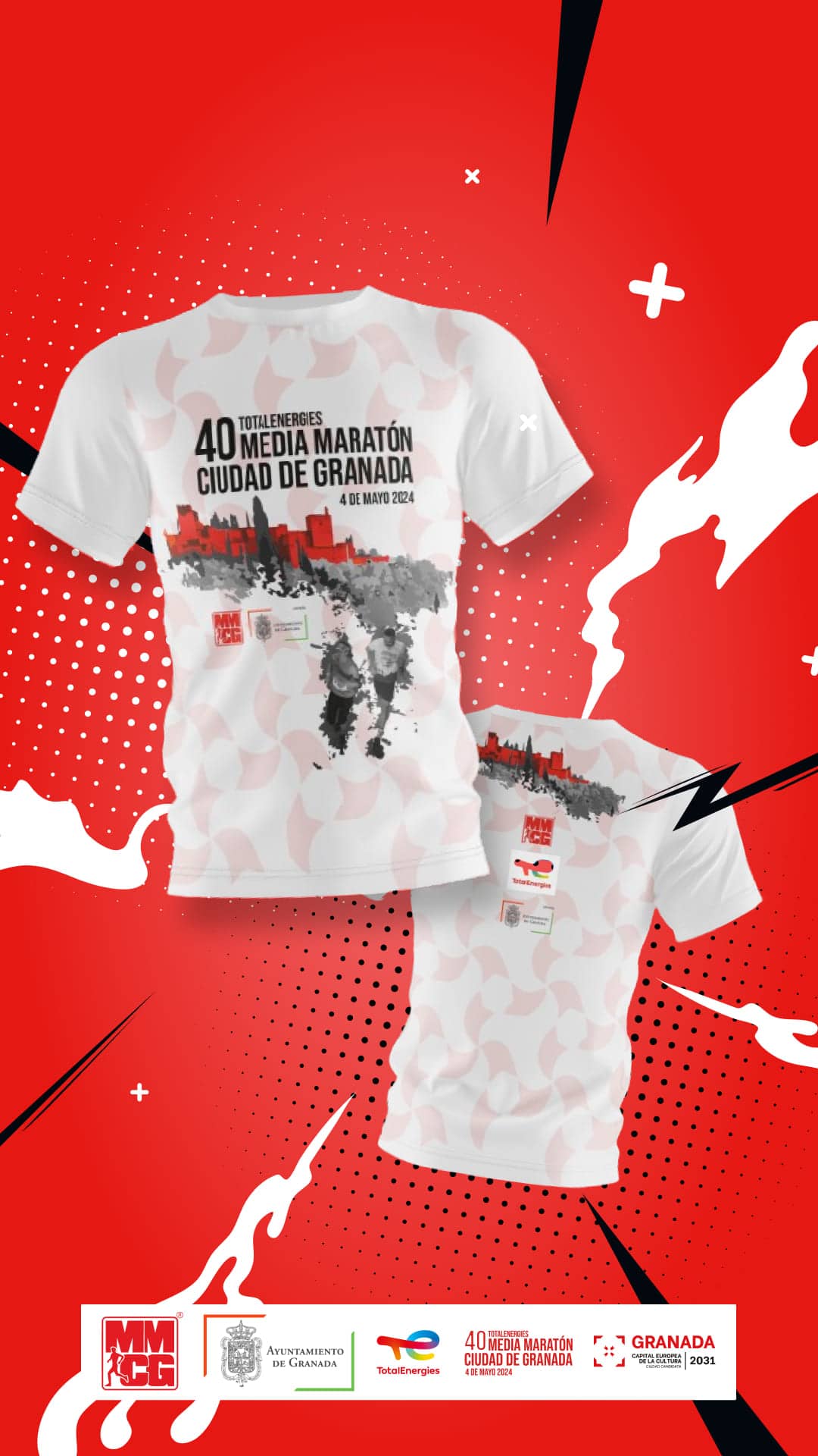 Marketing Y Comunicación Digital Para Totalenergies 40 Media Maratón Ciudad De Granada Storie Camisetas