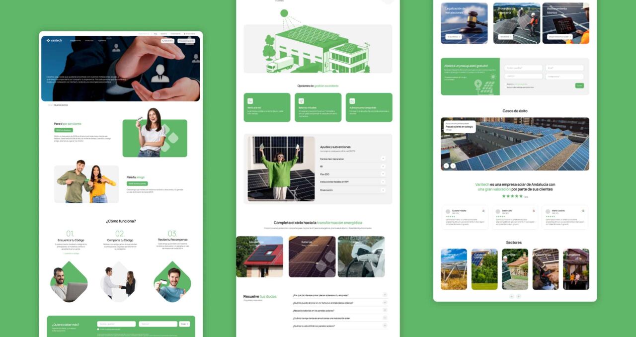 Varitech Diseño Web Página De Placas Solares Mock Up