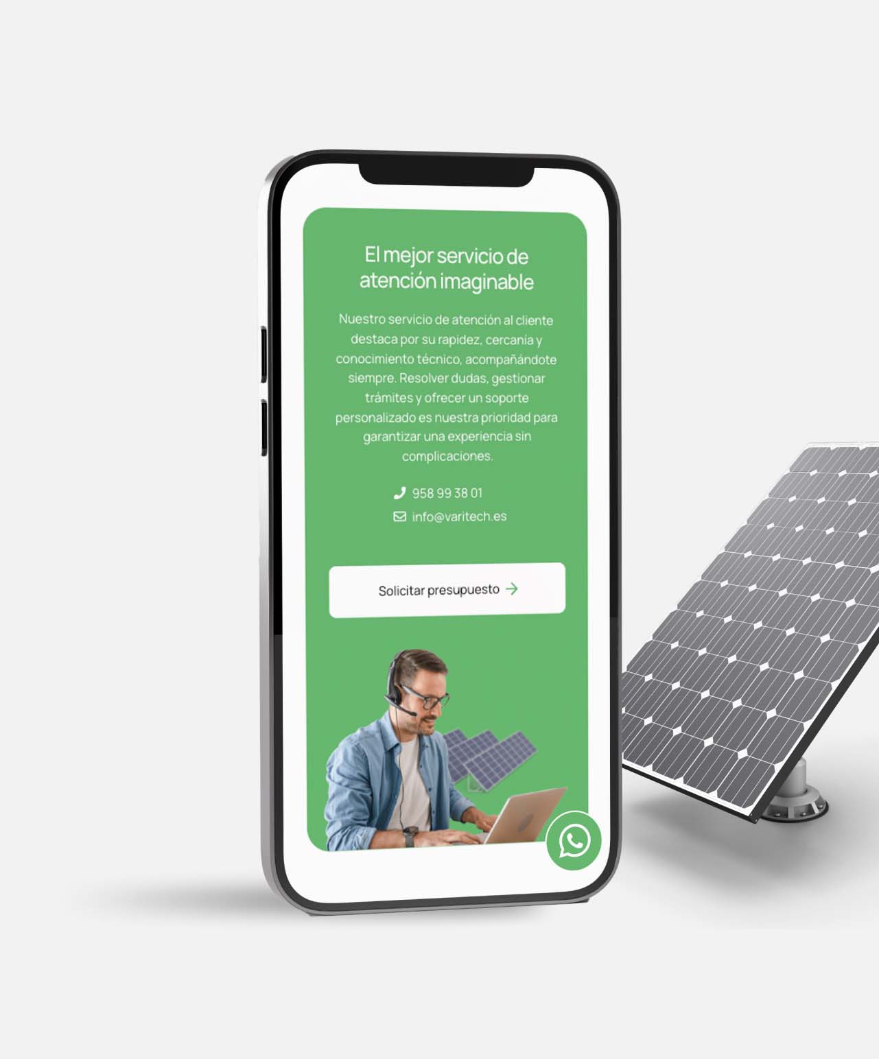 Varitech Diseño Web Página De Placas Solares Movil