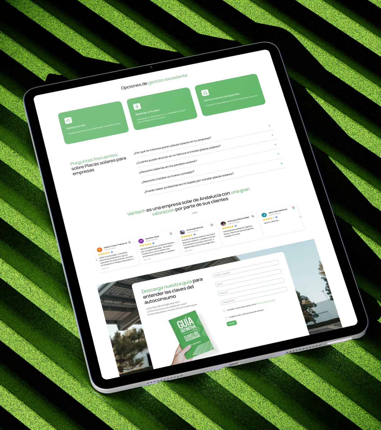Varitech Diseño Web Página De Placas Solares Tablet