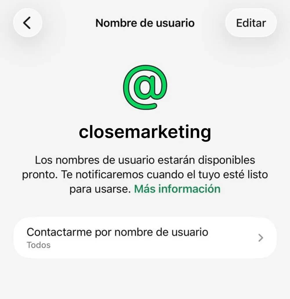 Nombre usuario de WhatsApp: nueva funcionalidad para no compartir tu número Nombre usuario de WhatsApp: nueva funcionalidad para no compartir tu número