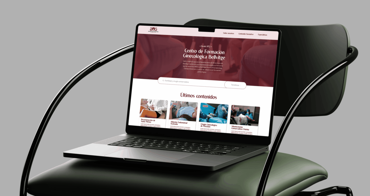 Diseño de plataforma de formación online para BAG: Centro de Formación Ginecológica BAG Centro de Formacion Ginecologica Home