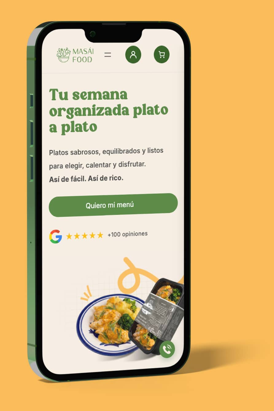 Diseño web para Masai Food: comida a domicilio Diseno web para Masai Food comida a domicilio movil