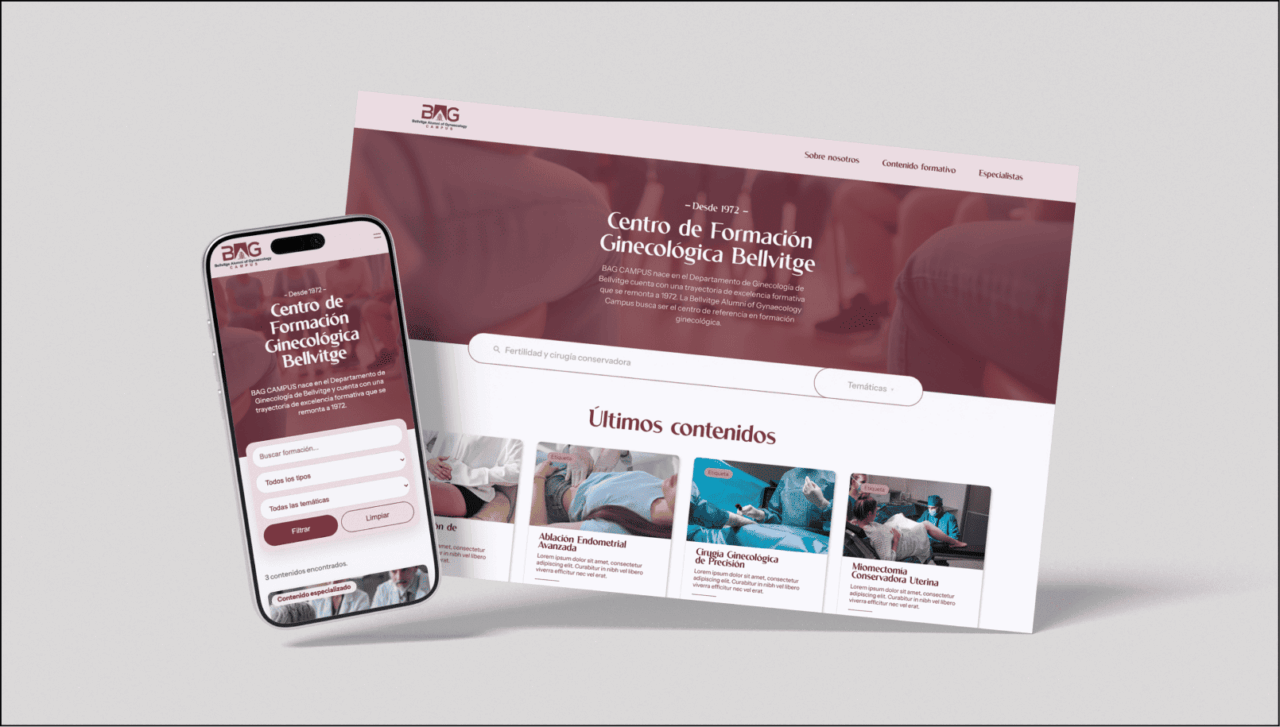 Diseño de plataforma de formación online para BAG: Centro de Formación Ginecológica PORTADA