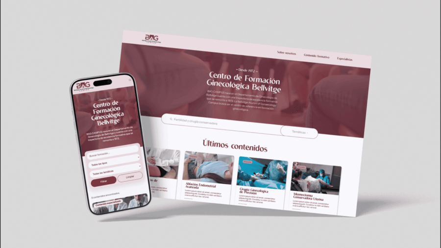 Diseño de plataforma de formación online para BAG: Centro de Formación Ginecológica