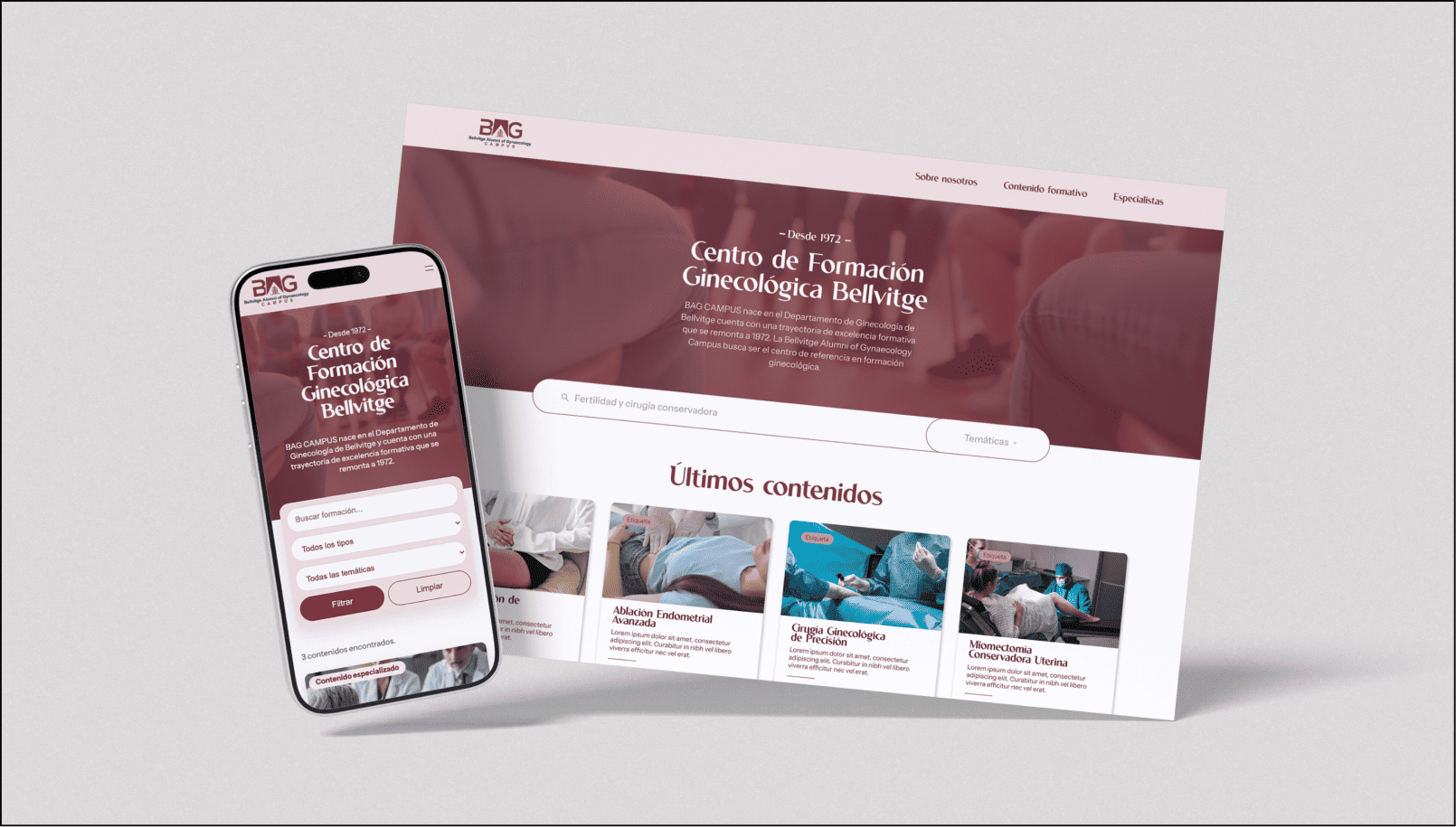 Diseño de plataforma de formación online para BAG: Centro de Formación Ginecológica PORTADA