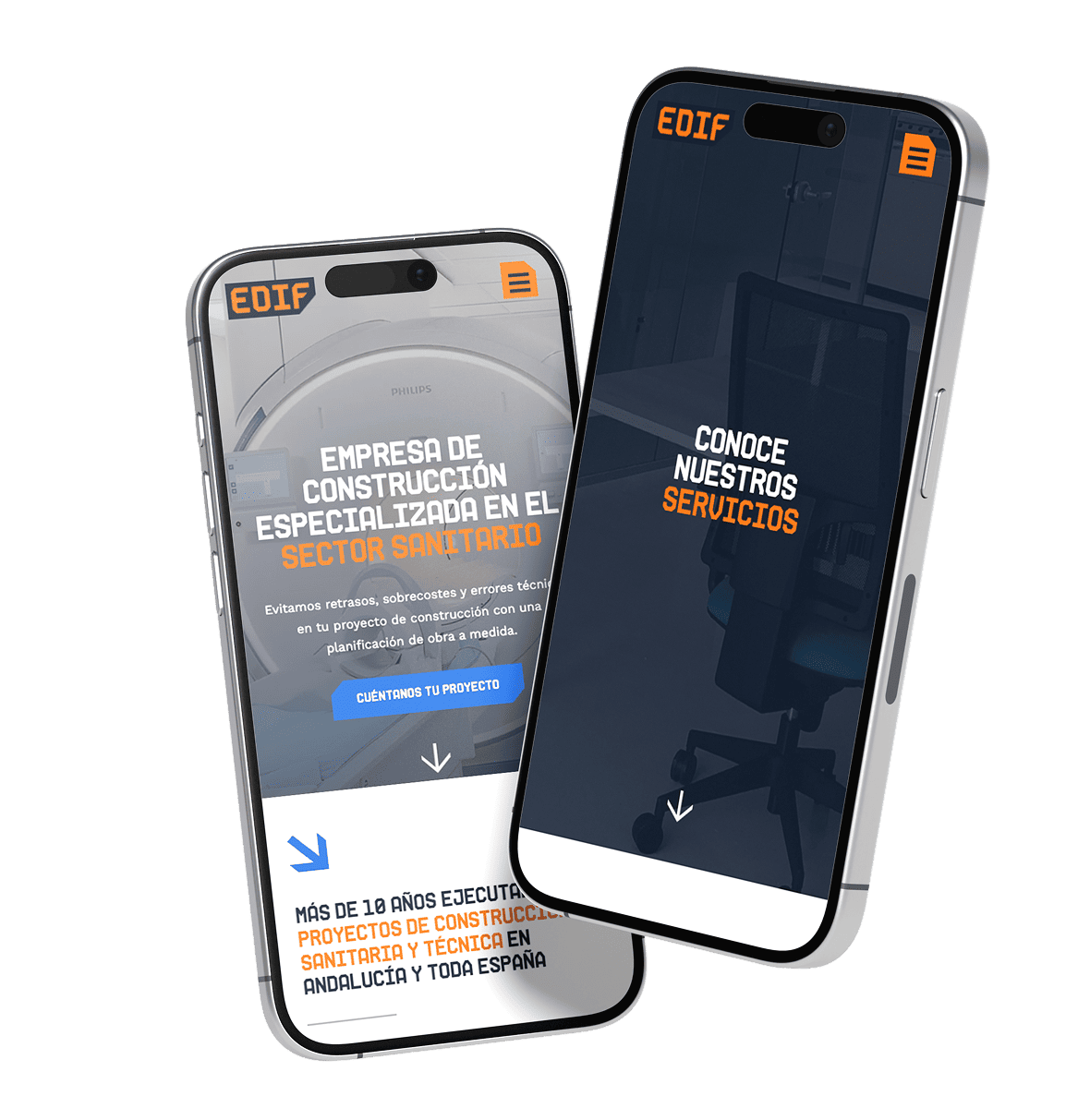 Página web construcción especializada: Edif movil mockup 1 1